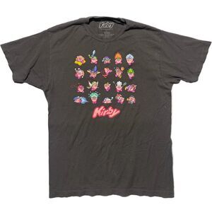 Kirby Copy Abilities Graphic T‑Shirt Size L Gray Nintendo HAL Laboratory